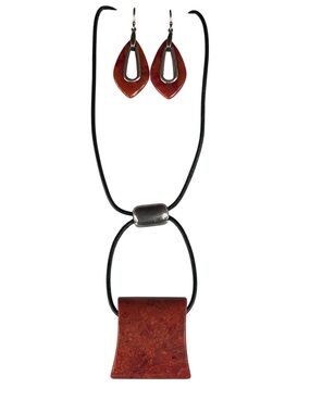 Silpada The Cardinal Rule Sterling Silver Red Sponge Coral Necklace Earrings Set